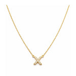 Collar con Inicial X de plata 925 enchapada en Oro 18k y circonitas brillantes.