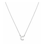 Collar con Inicial C de plata 925 enchapada en rodio y circonitas 