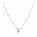 Collar con Inicial F de plata 925 enchapada en rodio y circonitas brillantes.