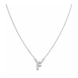 Collar con Inicial F de plata 925 enchapada en rodio y circonitas brillantes.