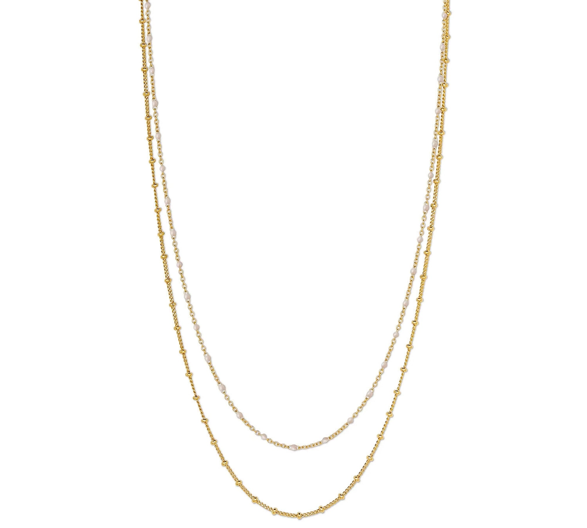 Collar Capri en capas ivory enamel enchapado en oro de 18K AMBAR Joyería Fina