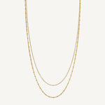 Collar Capri doble ivory enamel enchapado en oro de 18K AMBAR Joyería Fina