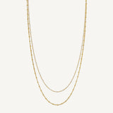 Collar Capri doble ivory enamel enchapado en oro de 18K AMBAR Joyería Fina