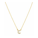 Collar con Inicial C de plata 925 enchapada en Oro 18k y circonitas brillantes.
