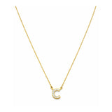 Collar con Inicial C de plata 925 enchapada en Oro 18k y circonitas brillantes.