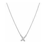 Collar con Inicial X de plata 925 enchapada en rodio y circonitas 