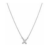 Collar con Inicial X de plata 925 enchapada en rodio y circonitas 