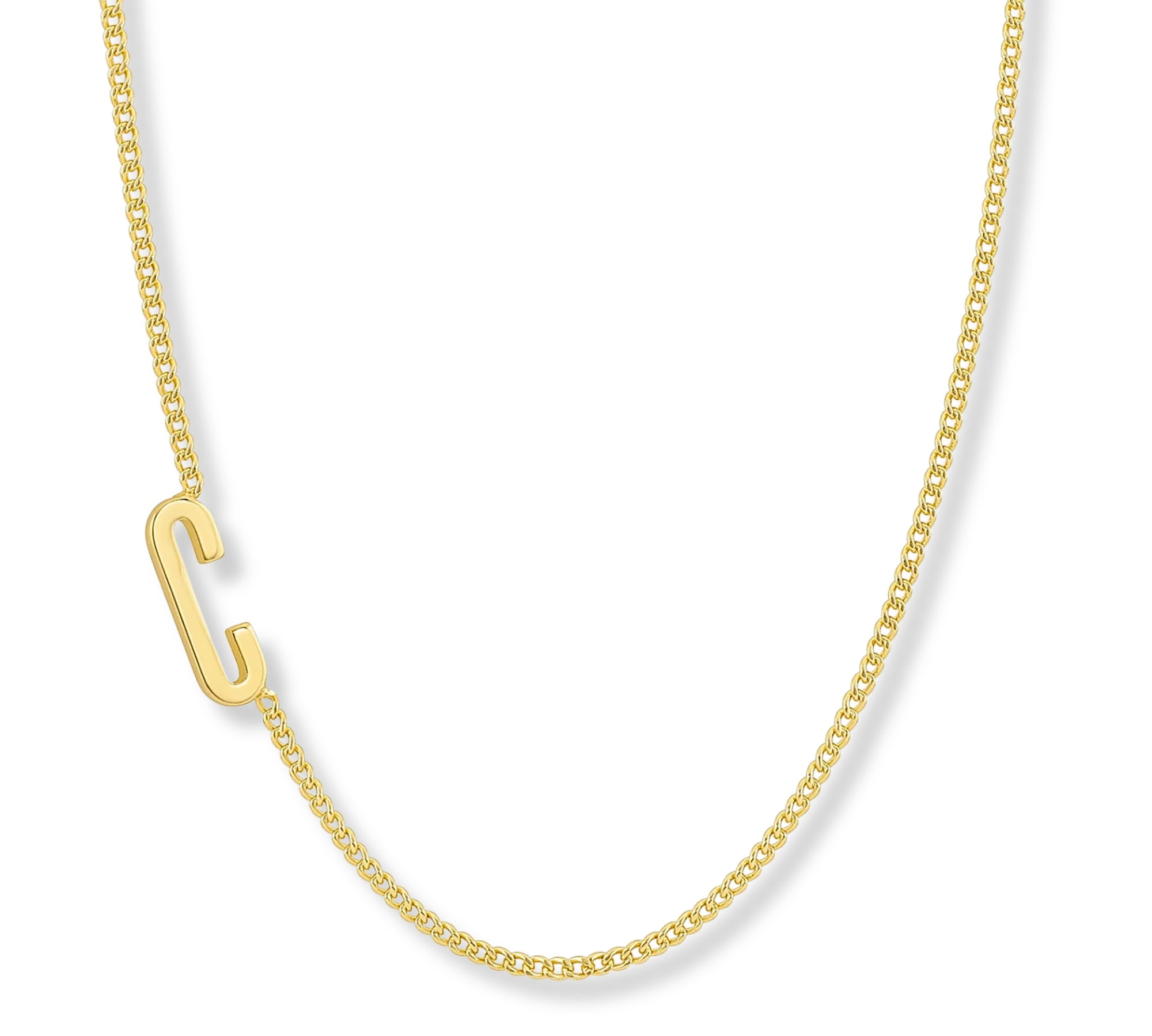 Collar wilder inicial C enchapado en Oro 18k de AMBAR Joyería Fina