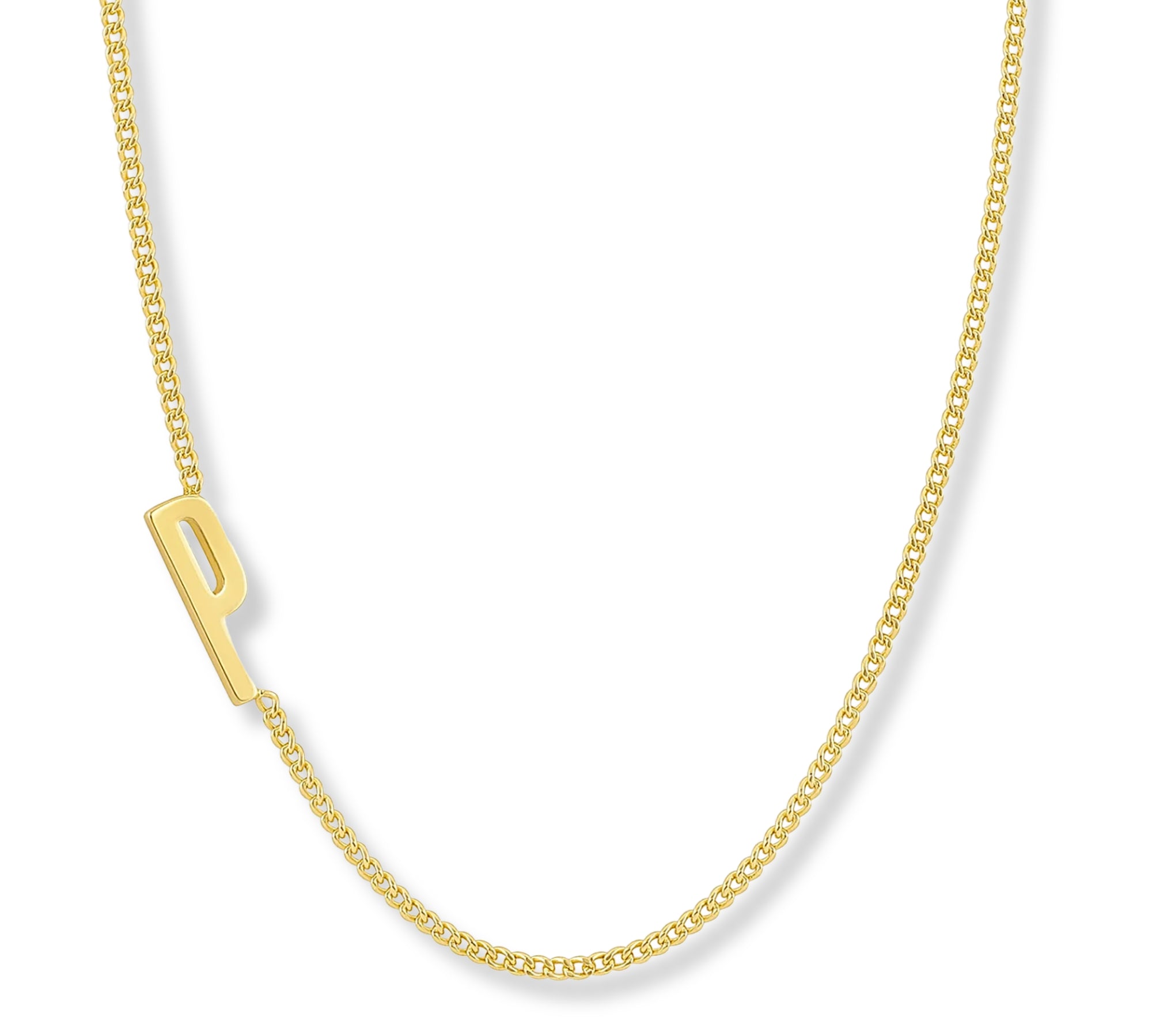 Collar wilder inicial P enchapado en Oro 18k de AMBAR Joyería Fina