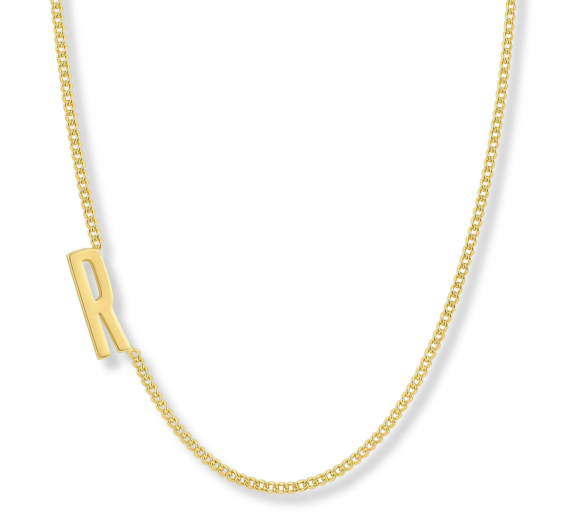 Collar wilder inicial R enchapado en Oro 18k de AMBAR Joyería Fina
