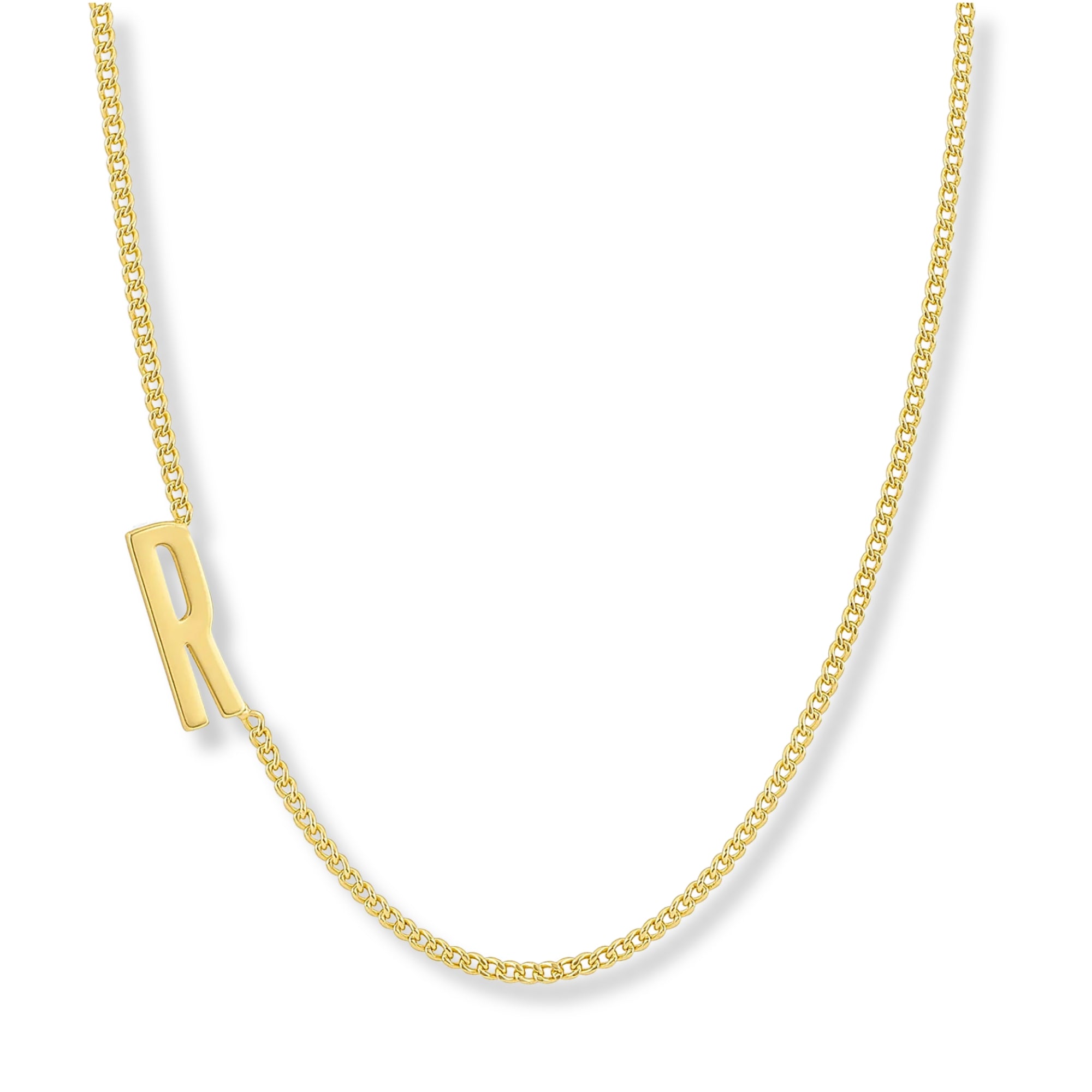 Collar wilder inicial R enchapado en Oro 18k de AMBAR Joyería Fina