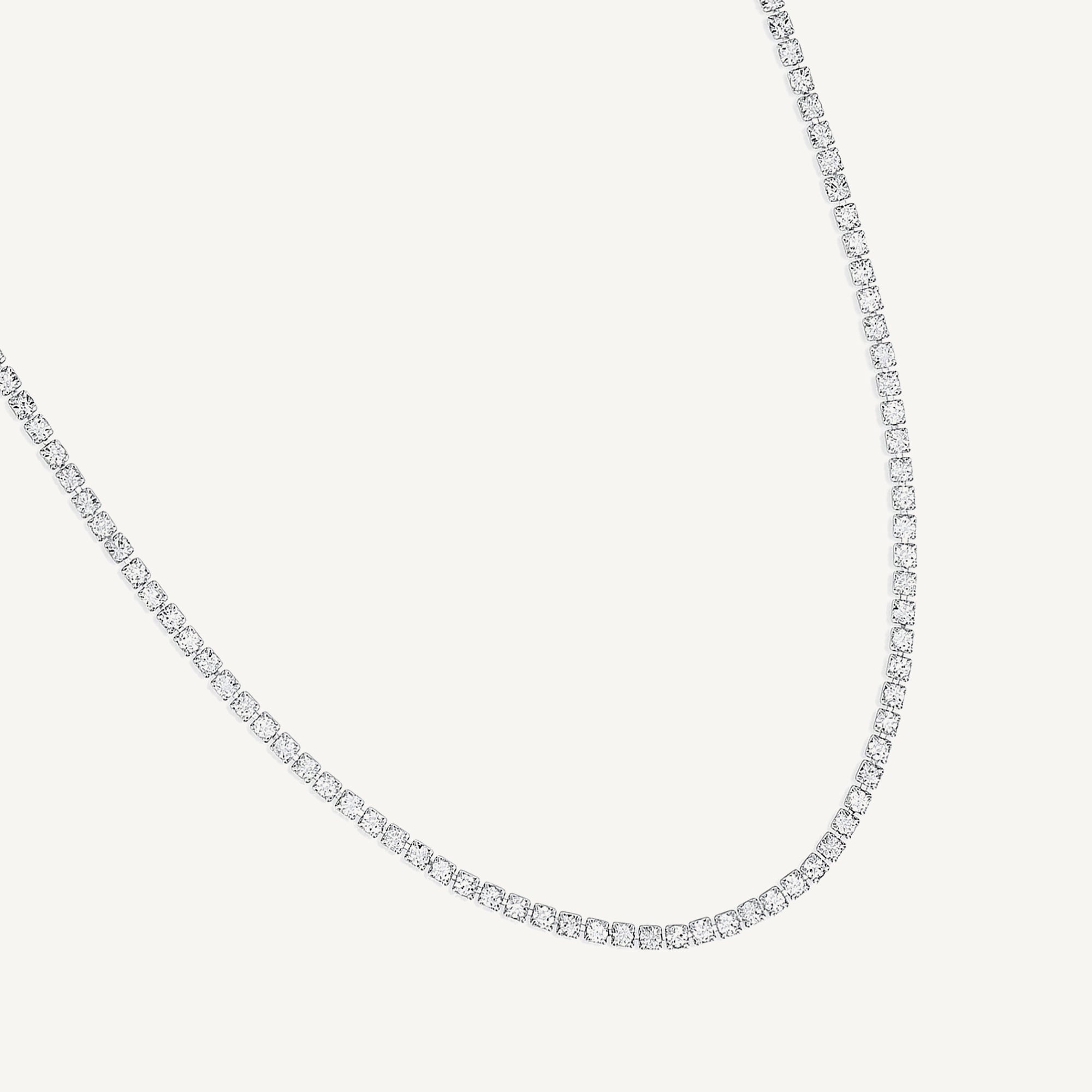 Collar Tennis Rodio Trendy enchapado en oro de 18K de AMBAR Joyería Fina
