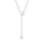 Collar Conty, modelo moderno y casual con dije de luna y estrella elaborado en plata 92de AMBAR joyería