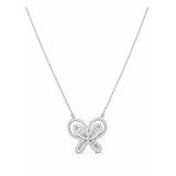 Collar Bally de plata 925 con dije de mariposa enchapado en rodio y circonitas baguette.