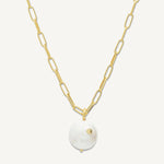 Collar Nua Eslabonado Con Perla Trendy enchapado en oro de 18K de AMBAR Joyería Fina