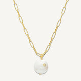 Collar Nua Eslabonado Con Perla Trendy enchapado en oro de 18K de AMBAR Joyería Fina