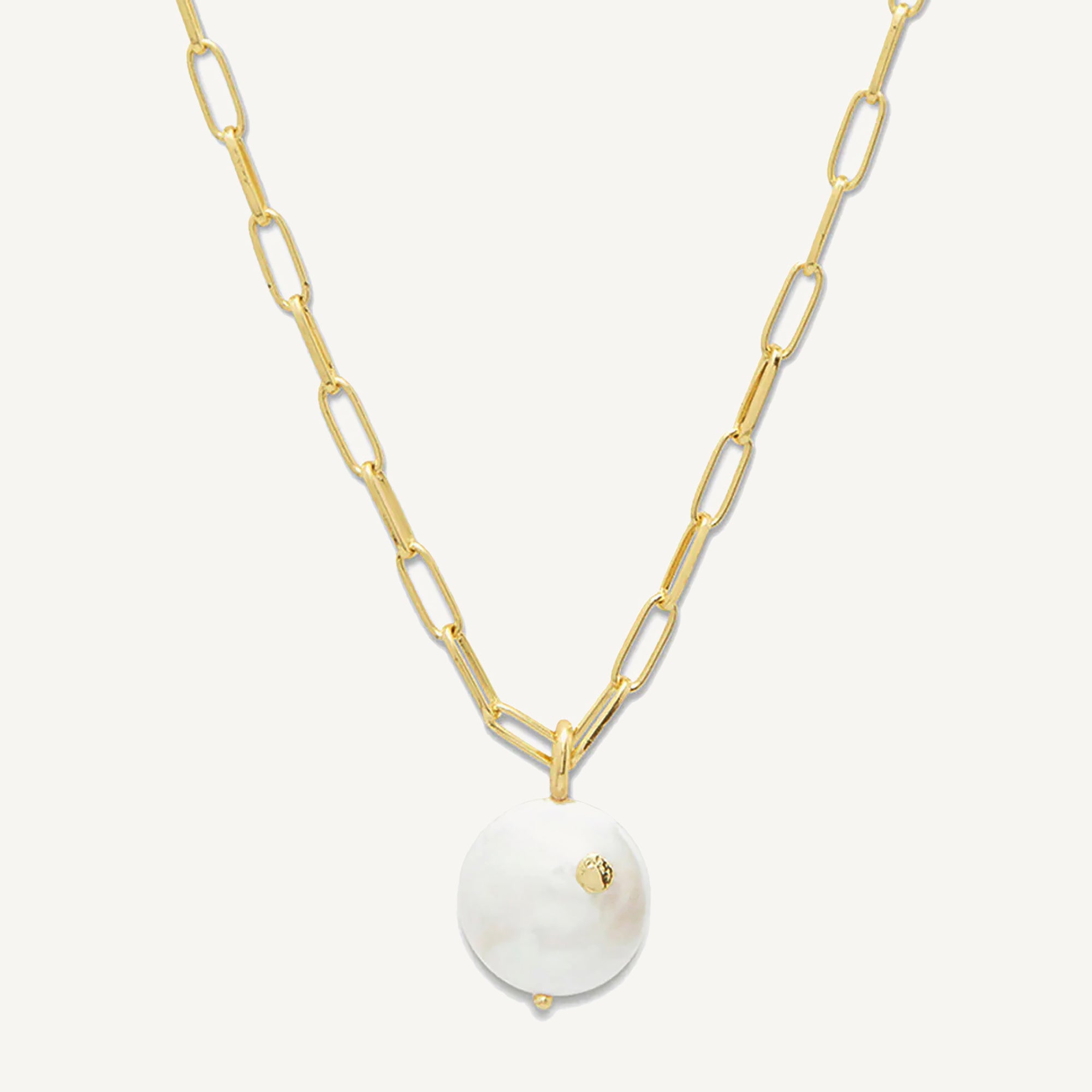 Collar Nua Eslabonado Con Perla Trendy enchapado en oro de 18K de AMBAR Joyería Fina