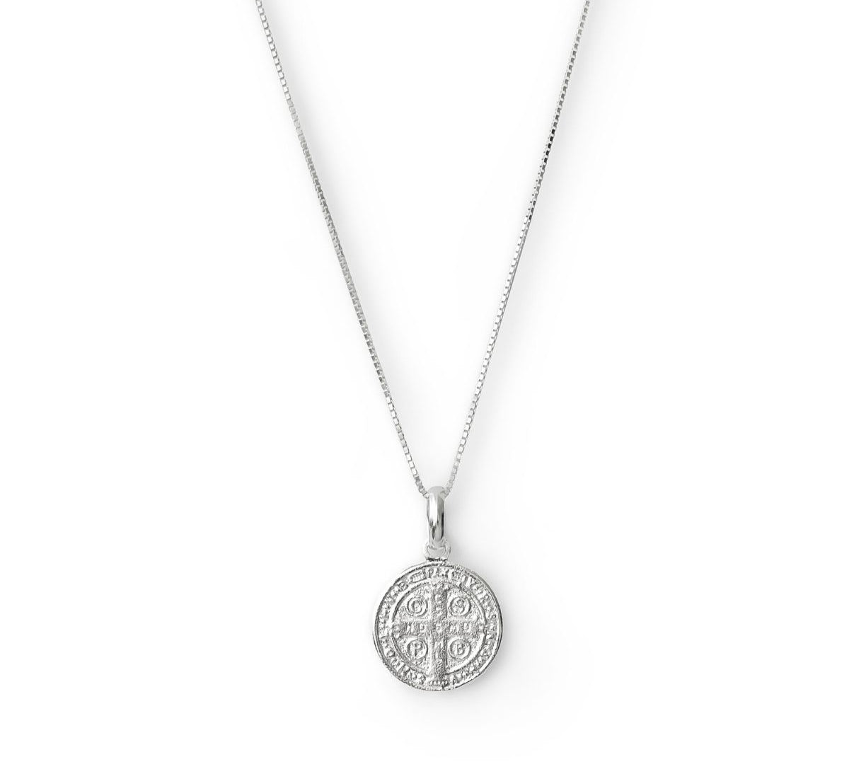 collar san benito, santo de las causas imposibles elaborado en plata 925 de AMBAR joyería