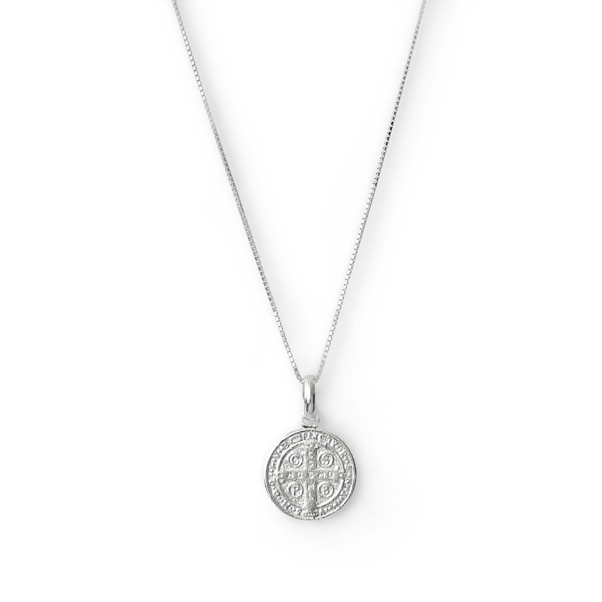 collar san benito, santo de las causas imposibles elaborado en plata 925 de AMBAR joyería