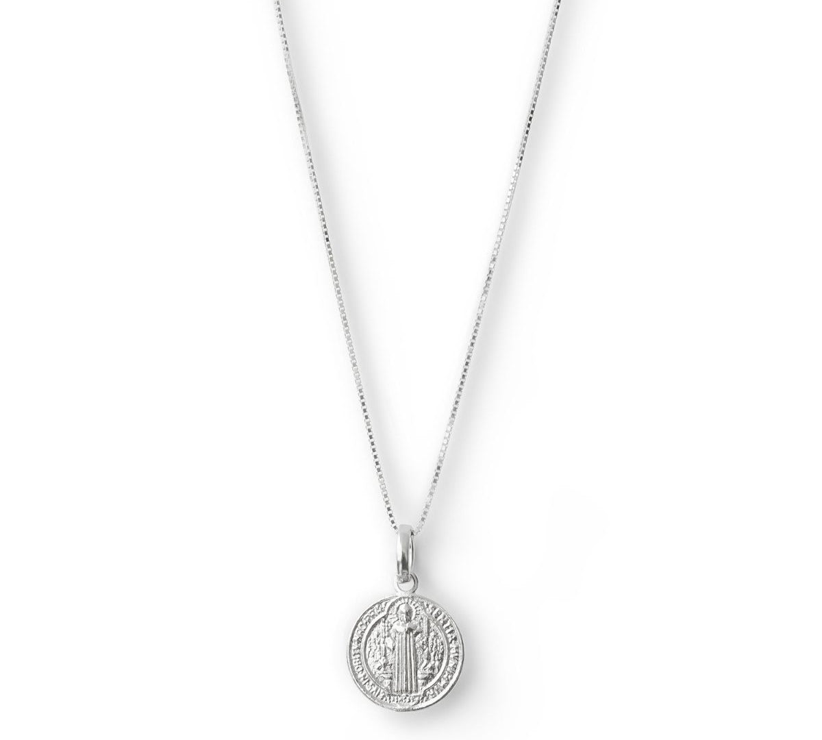 collar san benito santo de las causas imposibles lado imagen elaborado en plata 925 de AMBAR joyería