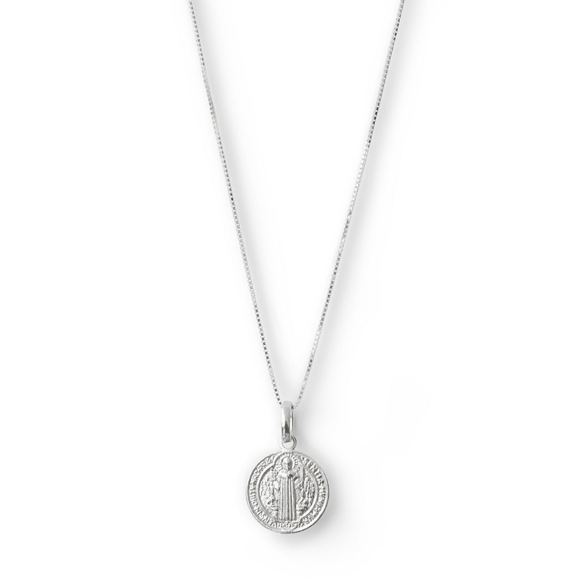 collar san benito santo de las causas imposibles lado imagen elaborado en plata 925 de AMBAR joyería