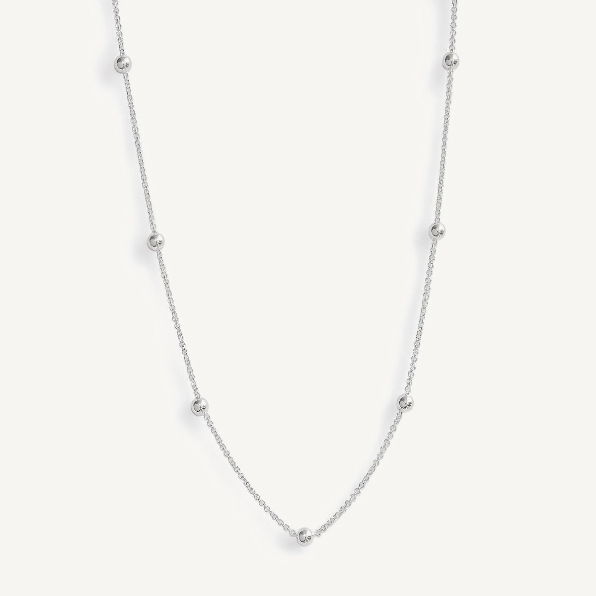 Collar Satélite trenzado y Bolita 0.3 cm elaborado en  Plata 925 de AMBAR Joyería Fina