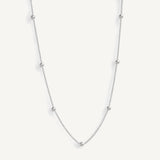 Collar Satélite trenzado y Bolita 0.3 cm elaborado en  Plata 925 de AMBAR Joyería Fina