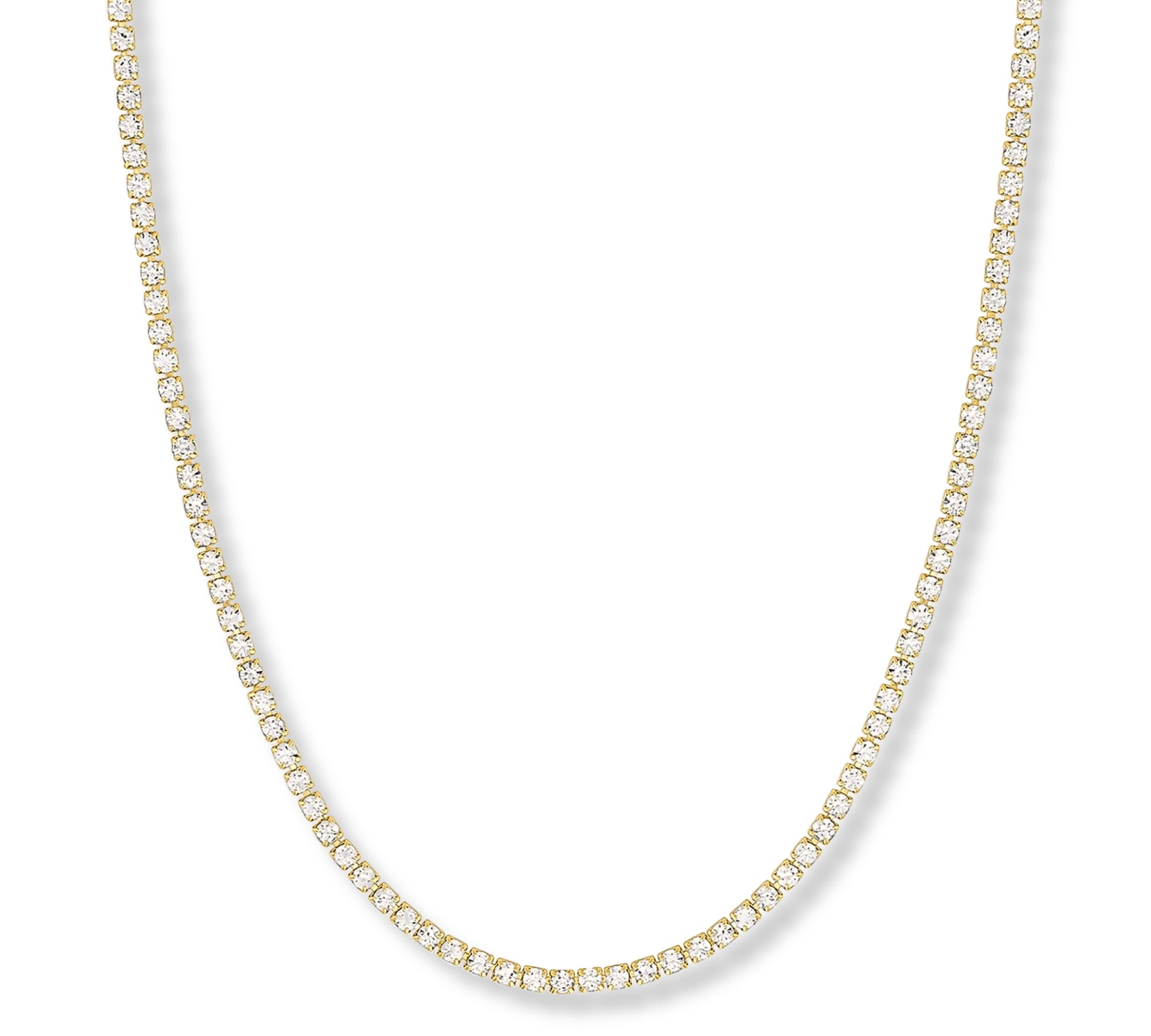 Collar tennis lexi de cristal enchapado en oro 18k de AMBAR joyería fina