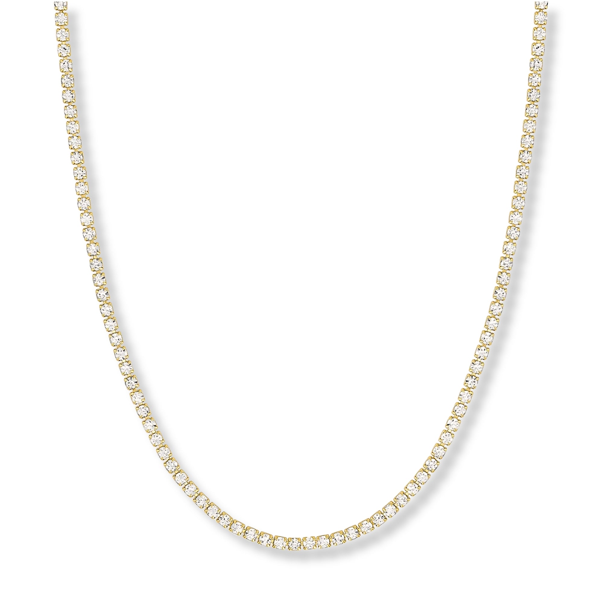 Collar tennis lexi de cristal enchapado en oro 18k de AMBAR joyería fina