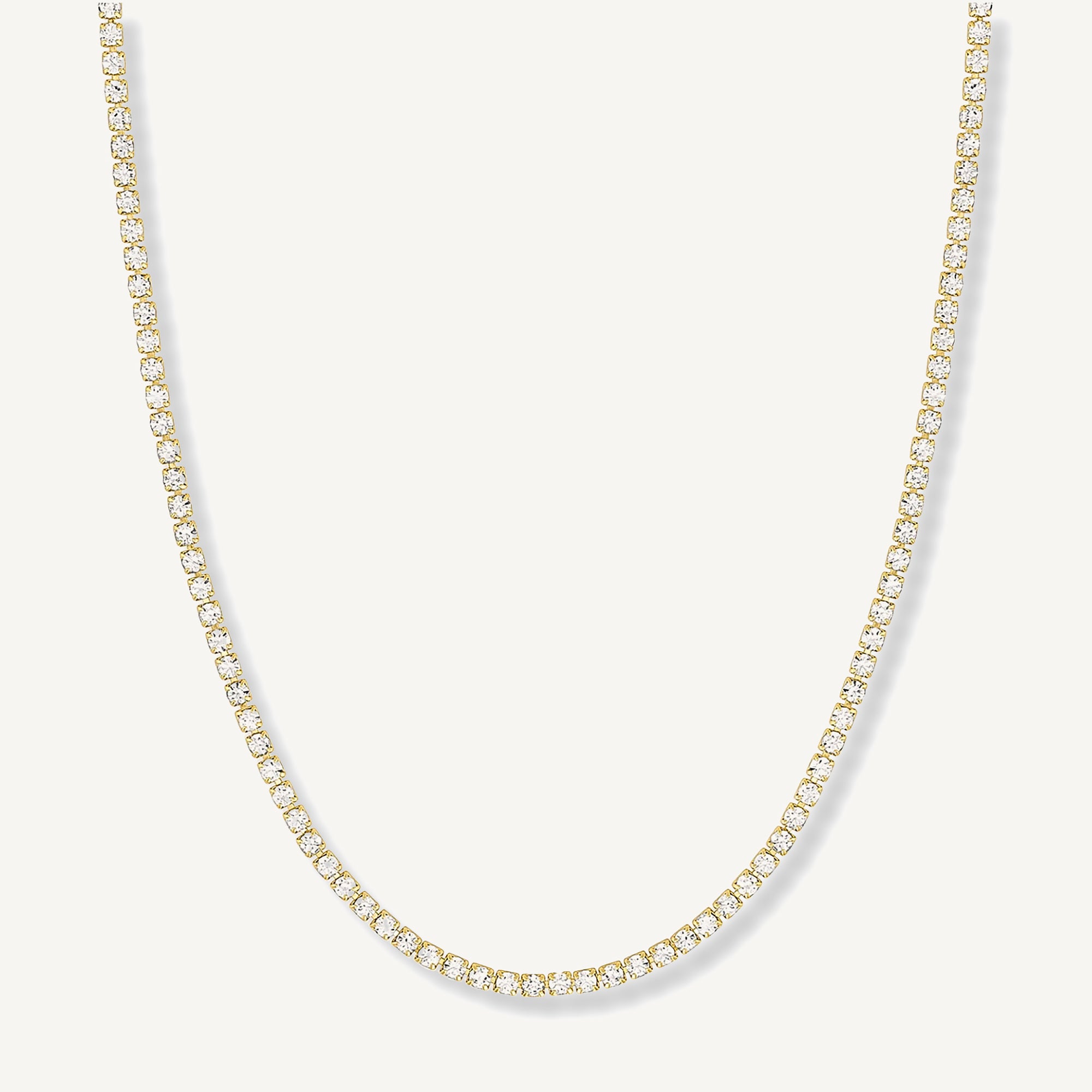 Collar tennis lexi de cristal enchapado en oro 18k de AMBAR joyería fina