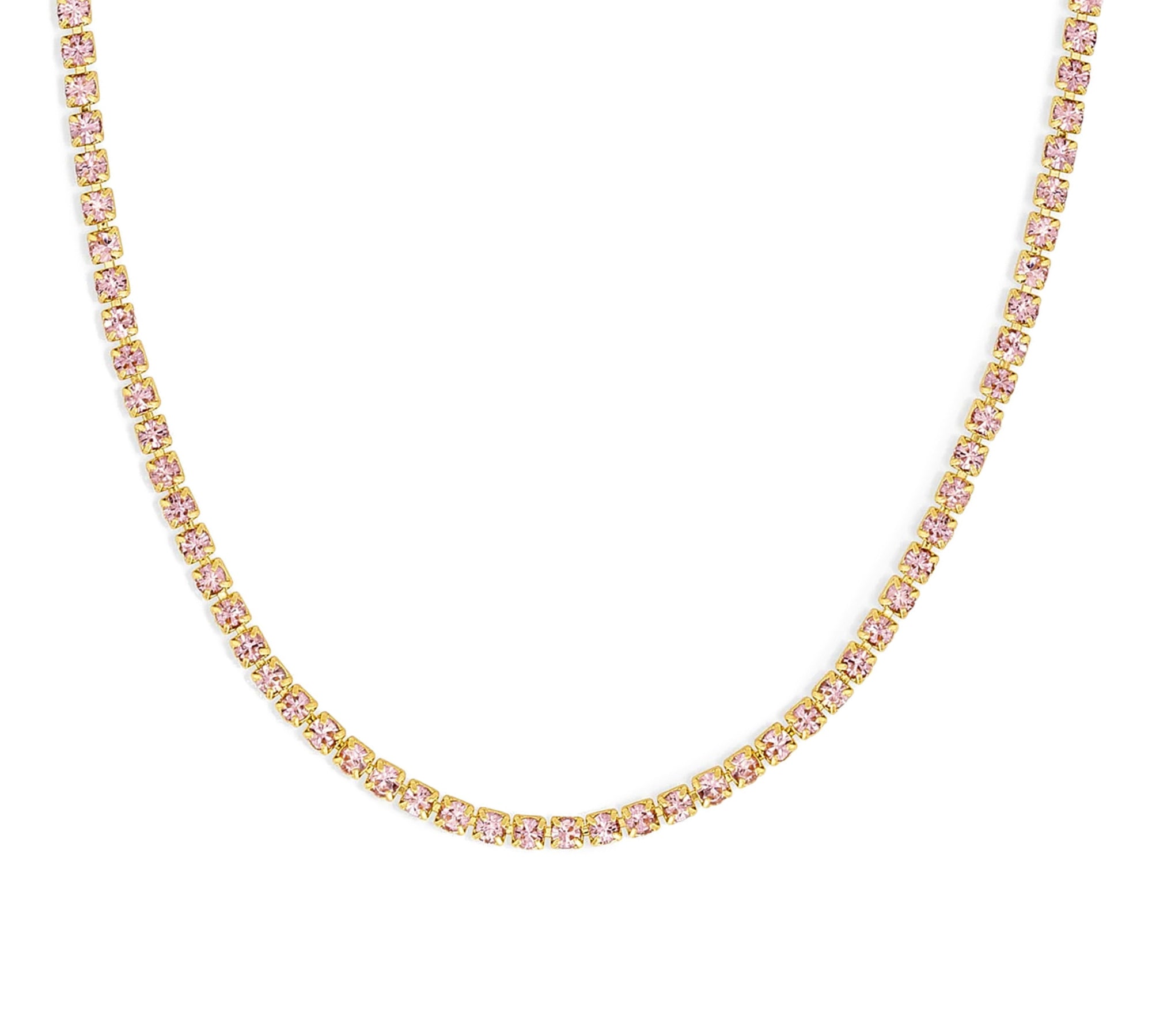 Collar tennis de cristal color blush enchapado en oro 18k de AMBAR joyería fina