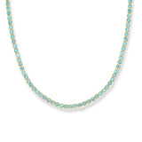 Collar tennis de cristal celeste enchapado en oro 18k de AMBAR joyería fina