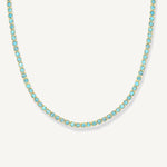 Collar tennis de cristal celeste enchapado en oro 18k de AMBAR joyería fina
