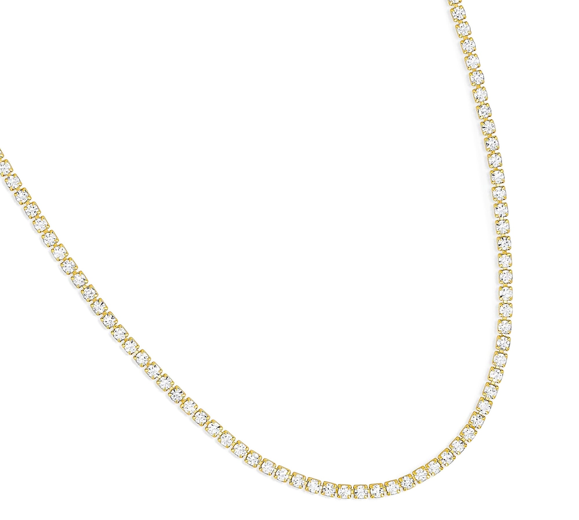 Collar tennis de cristal enchapado en oro 18k de AMBAR joyería fina