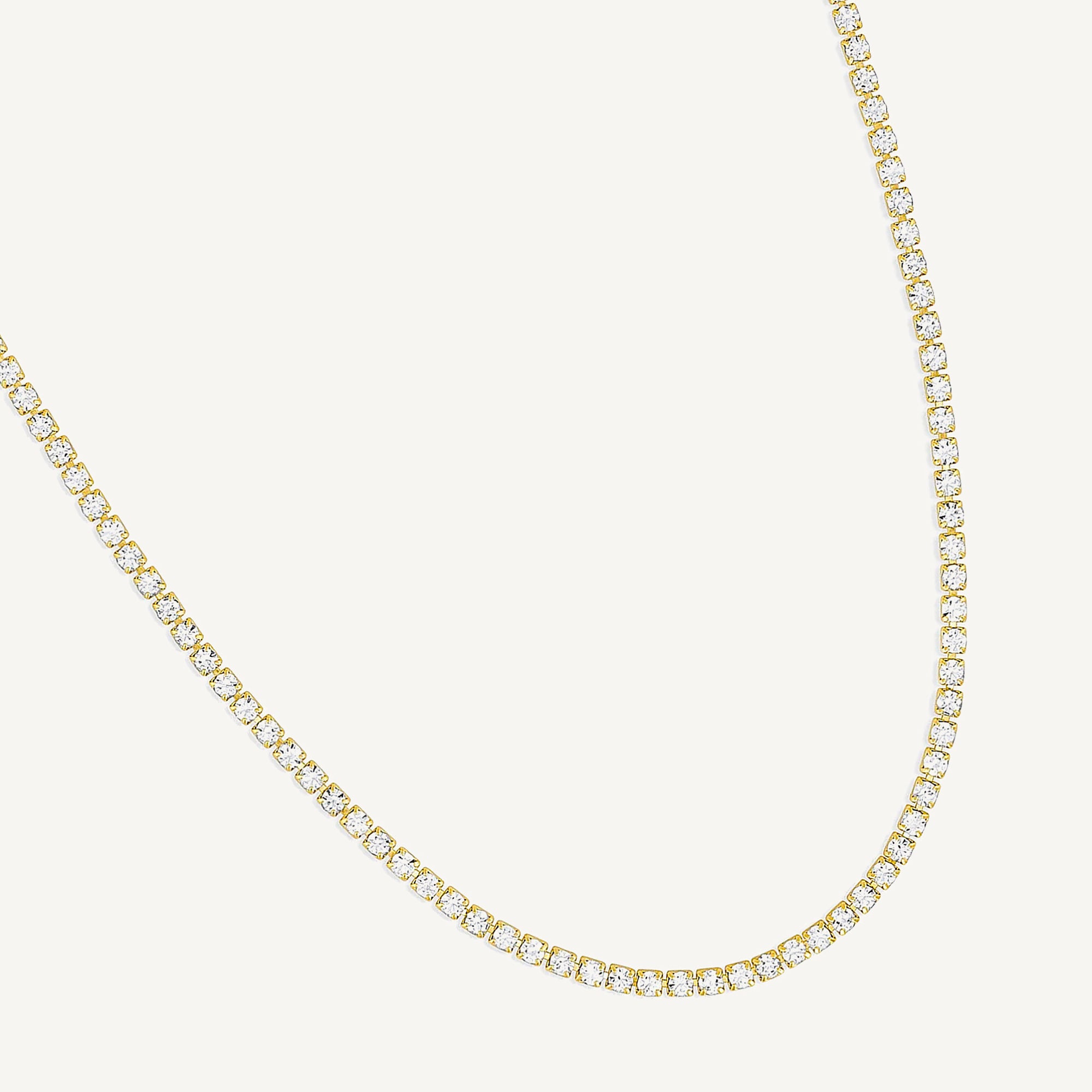 Collar tennis de cristal enchapado en oro 18k de AMBAR joyería fina