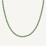 Collar tennis lexi de cristal verde esmeralda enchapado en oro 18k de AMBAR joyería fina
