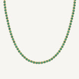 Collar tennis lexi de cristal verde esmeralda enchapado en oro 18k de AMBAR joyería fina