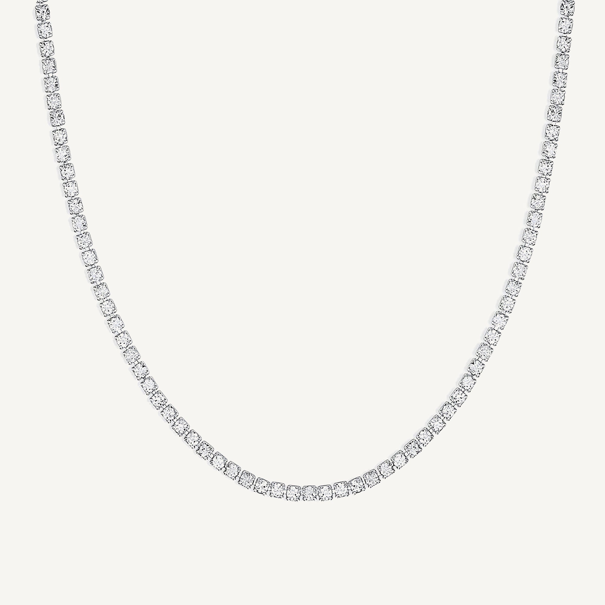 Collar Tennis Rodio Trendy enchapado en oro de 18K de AMBAR Joyería Fina