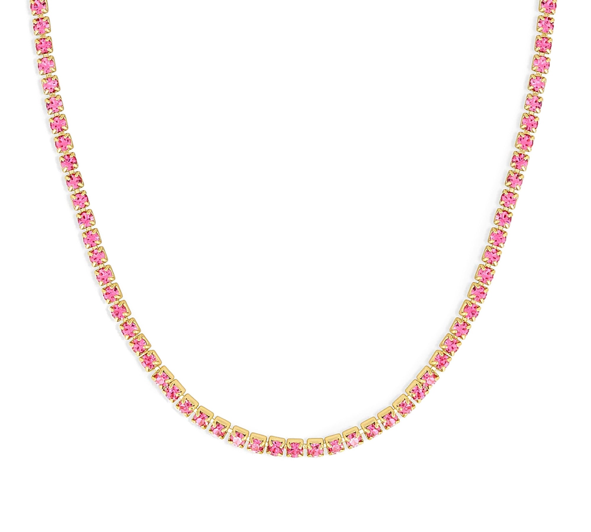 Collar tennis de rosa enchapado en oro 18k de AMBAR joyería fina