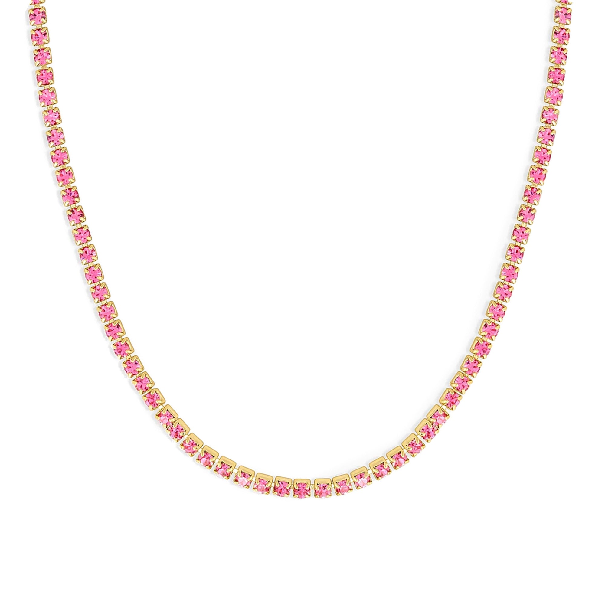 Collar tennis de rosa enchapado en oro 18k de AMBAR joyería fina