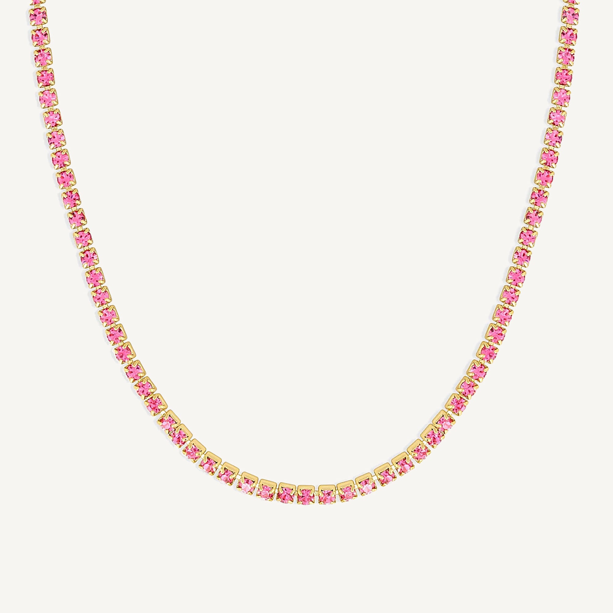 Collar tennis de rosa enchapado en oro 18k de AMBAR joyería fina