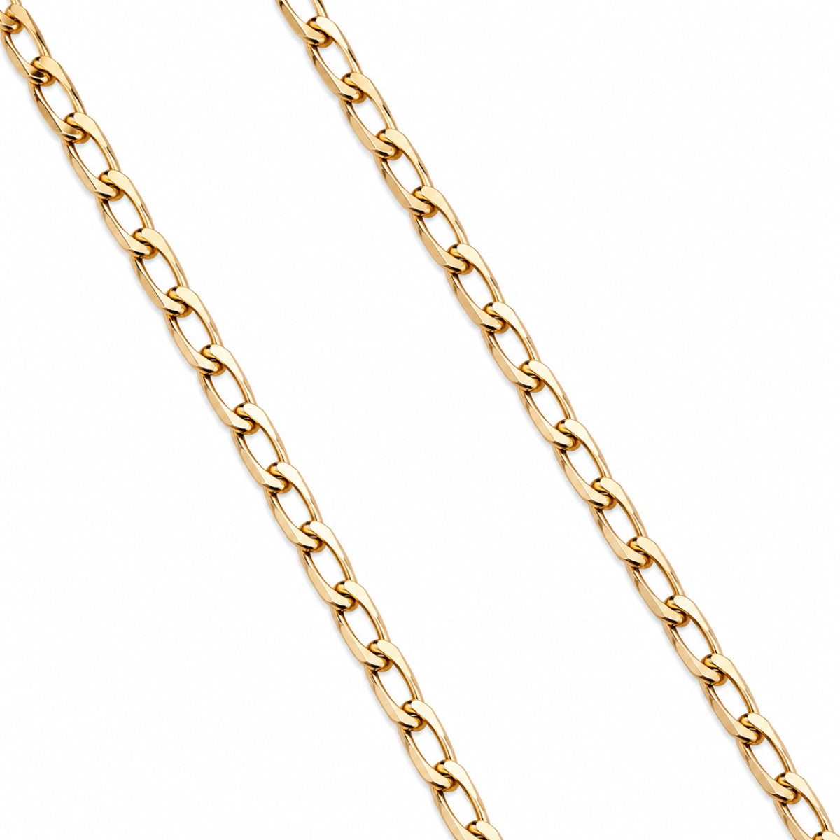 Detalle de cadena Fígaro Urban Gold para hombre en oro laminado color oro amarillo italiano de AMBAR joyería fina