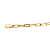Pulsera Link Vanguard de oro laminado para hombre con eslabones rectangulares de 0.6 cm y broche cuadrado.