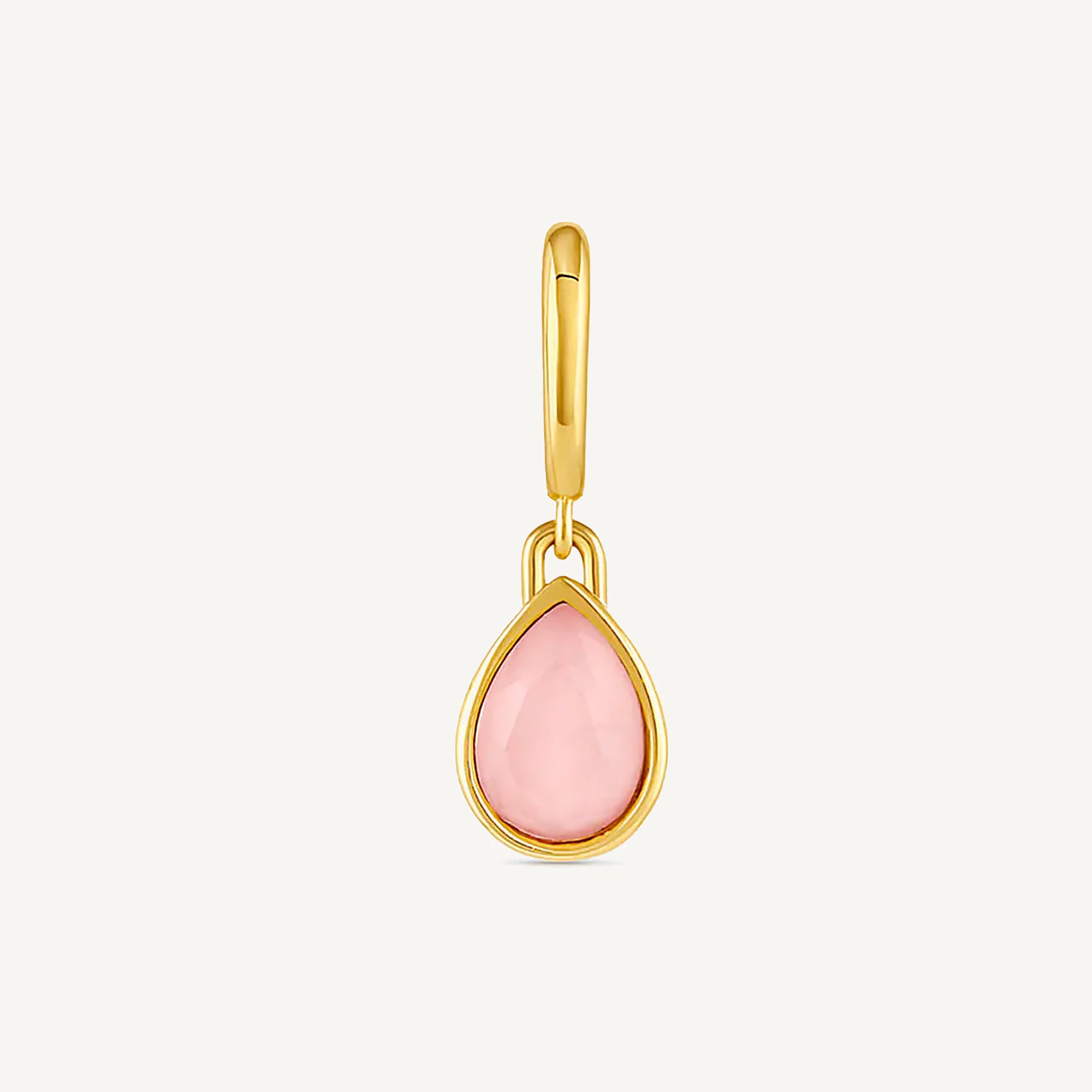 Dije Power Gemstone love cuarzo rosa enchapado en oro 18K de AMBAR Joyería Fina