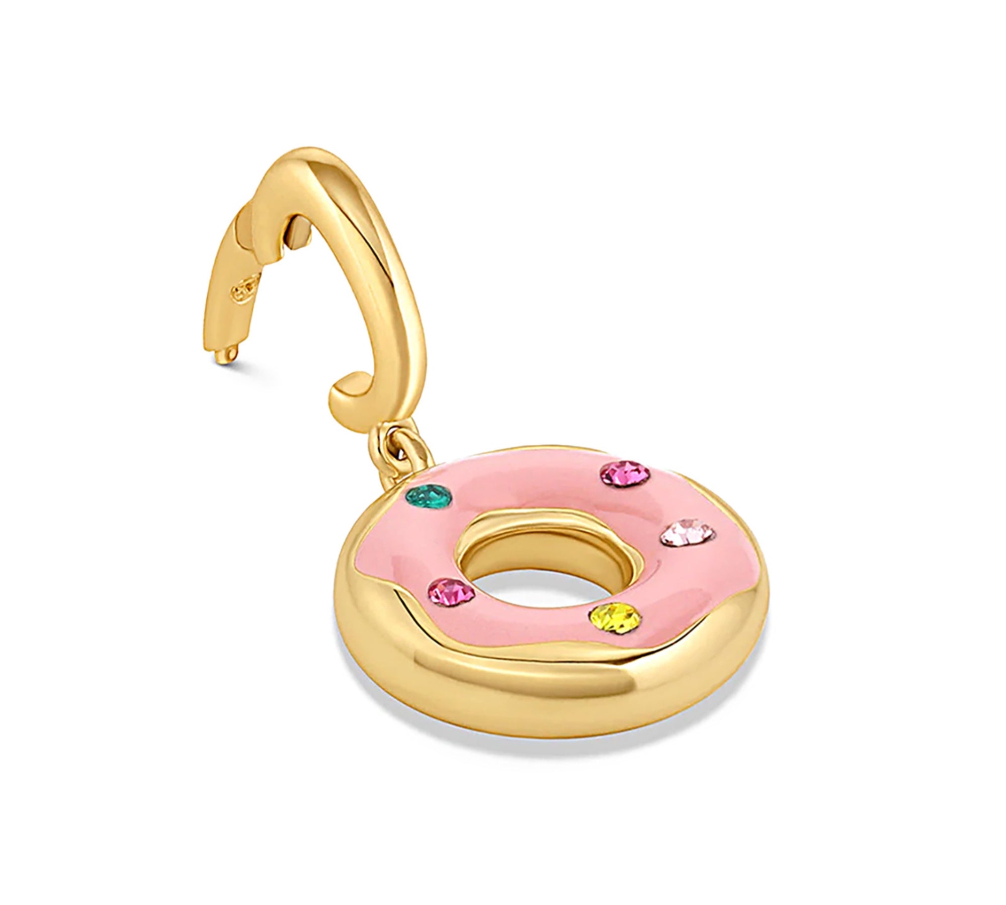 dije donut color rosa con cristales enchapado en oro de AMBAR joyería fina