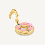 dije donut color rosa con cristales enchapado en oro de AMBAR joyería fina