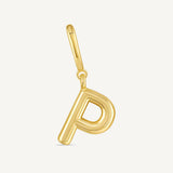 Dije Inicial letra p con broche bisagra enchapado en oro 18k de AMBAR joyeria fina