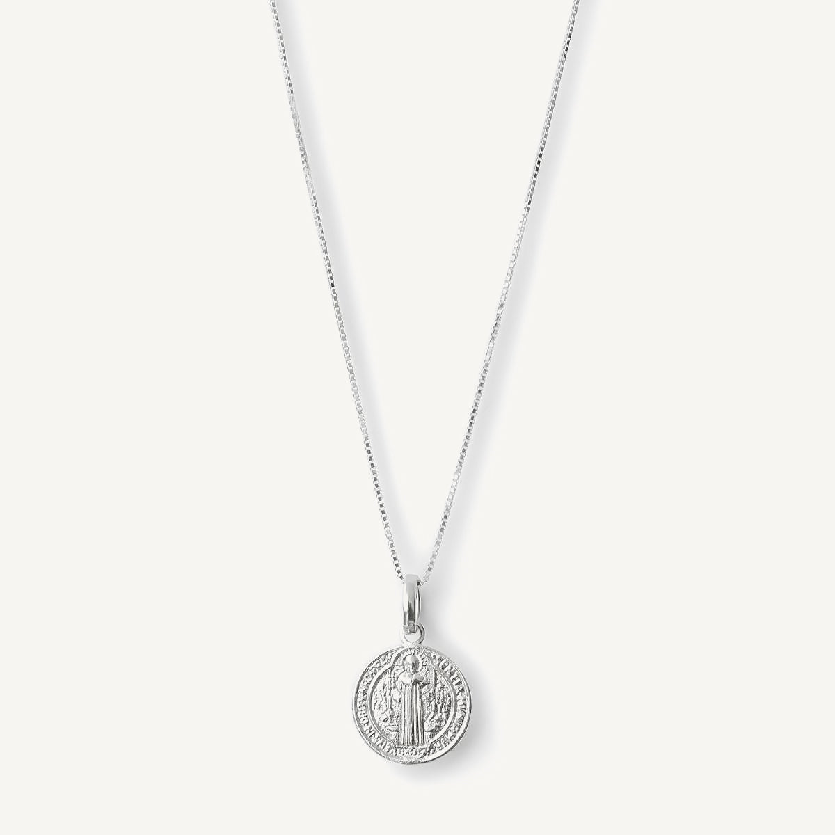 collar san benito santo de las causas imposibles lado imagen elaborado en plata 925 de AMBAR joyería