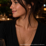 modelo con Collar Tana Bolitas Seguidas de las 50 cm Oro Laminado 18K de AMBAR Joyería Fina