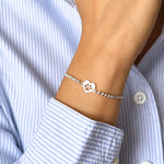 pulsera de plata 925 regulable con placa de huellita.